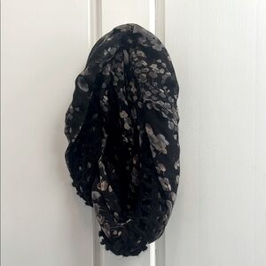 Black floral infinity scarf
